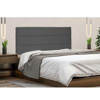 Painel Cabeceira Livia Cama Box Solteiro 90Cm Suede Cinza - 1