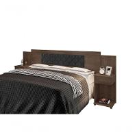 Cabeceira Box Bruna Chocolate Com Capitonê Preto - 2