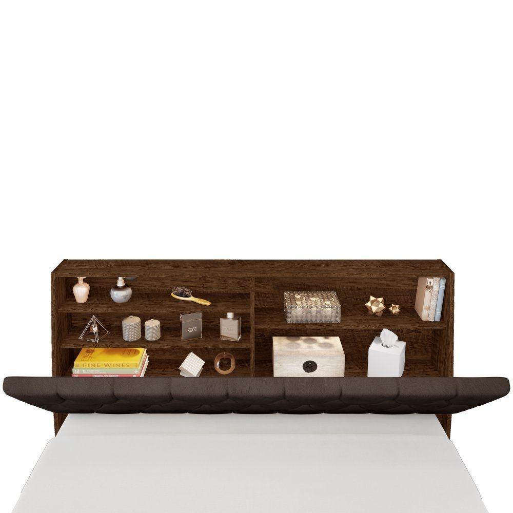 Cabeceira Box Isabella Casal Malbec Captonê Marrom - 4