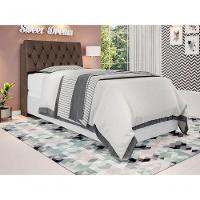 Cabeceira Box Solteiro Isis Chocolate Com Capitonê Marrom - 1