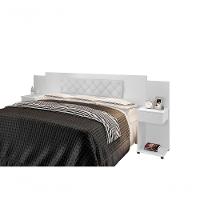 Cabeceira Box Bruna Branco Com Capitonê Branco - 2