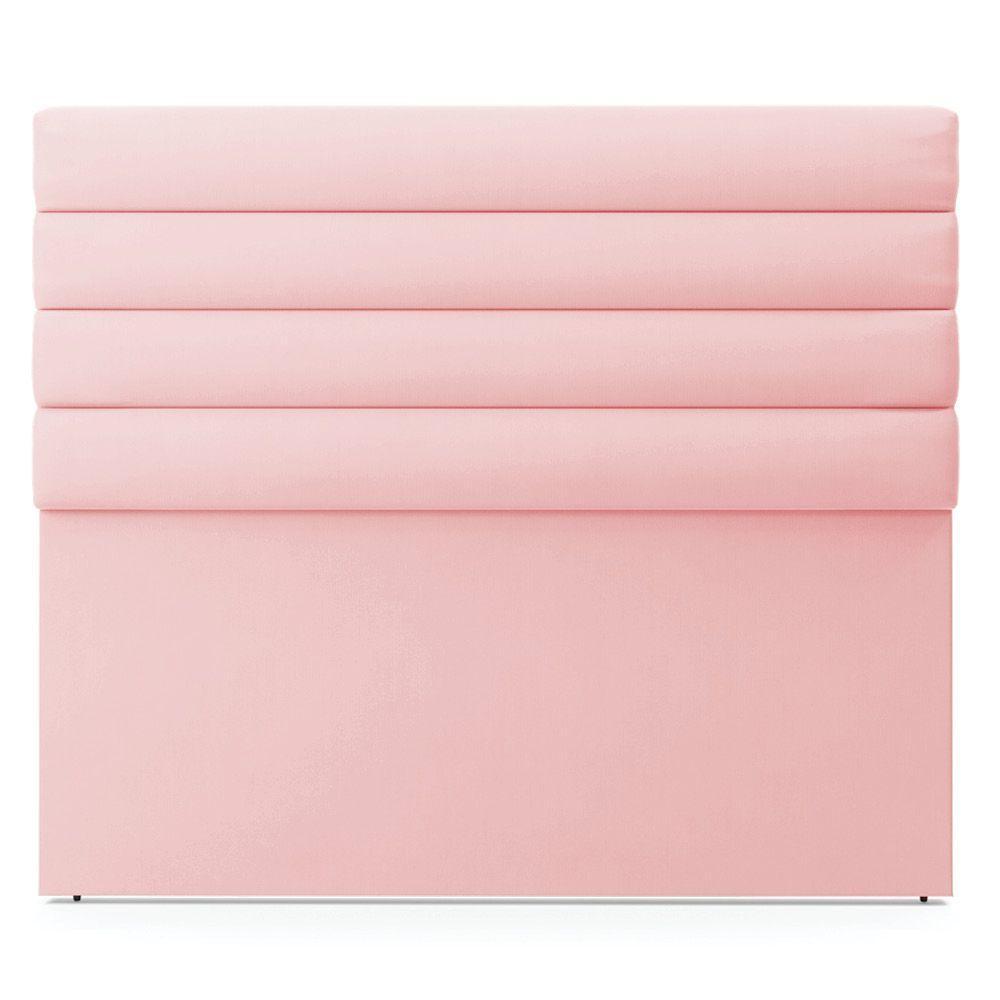 Cabeceira Para Cama Box Casal 140 Cm Suede Rosa Bebê - 7
