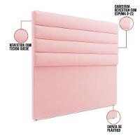 Cabeceira Para Cama Box Casal 140 Cm Suede Rosa Bebê
