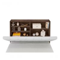 Cabeceira Box Solteiro Isis Chocolate Com Capitonê Branco - 2