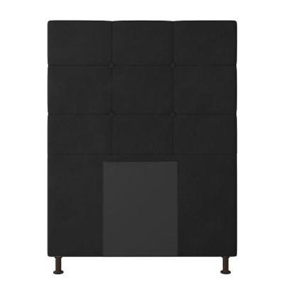 Cabeceira Cama Box Solteiro 90cm Suede Preto