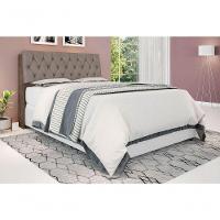 Cabeceira Box Queen Isis Chocolate Com Capitonê Bege Escuro - 2