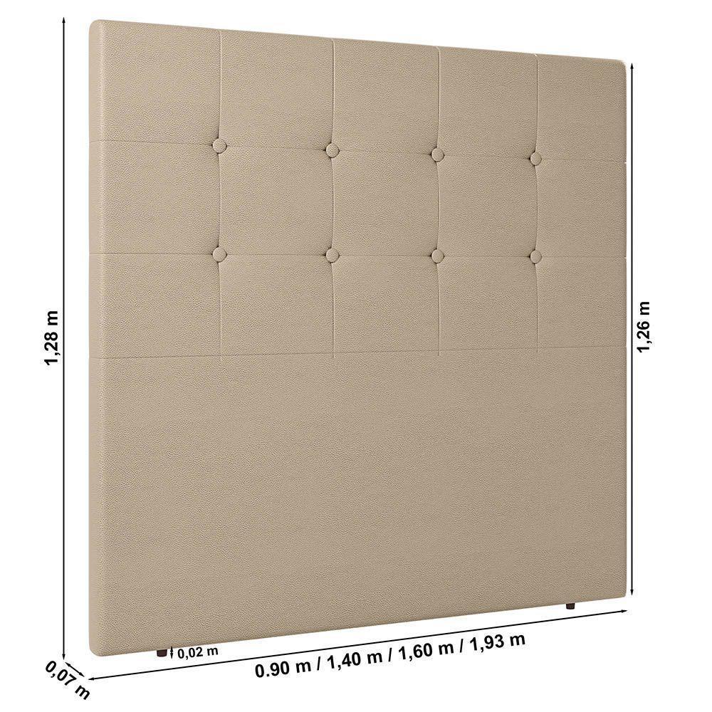 Cabeceira Cama Box Casal King Size Luana 193cm Sintético Bege - Abmaza - 6