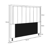 Cabeceira Opala Cama Box Casal 140Cm Linho Bege - 2