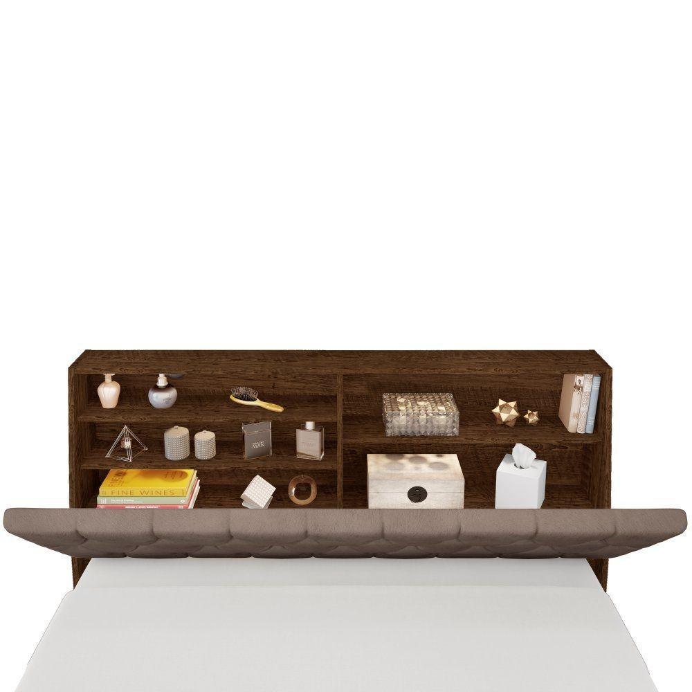 Cabeceira Box Isabella Queen Malbec Captonê Bege Escuro - 4