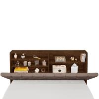 Cabeceira Box Isabella Queen Malbec Captonê Bege Escuro