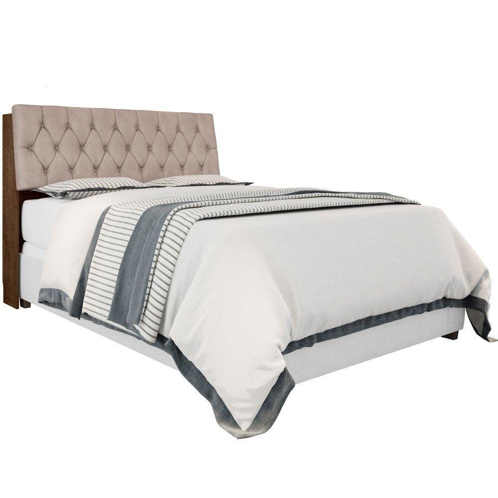 Cabeceira Box Isabella Queen Malbec Captonê Bege Claro - 6