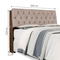 Cabeceira Box Isabella Queen Malbec Captonê Bege Claro - 5