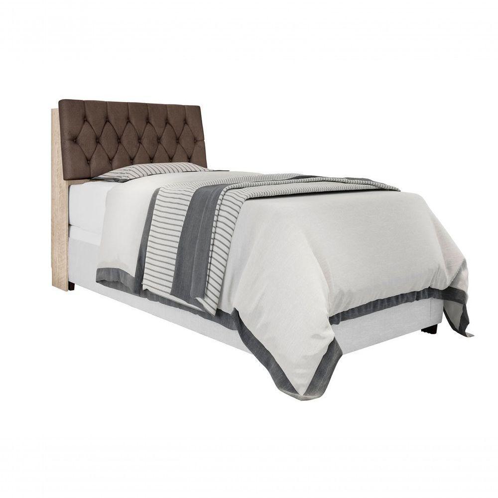 Cabeceira Box Solteiro Isis Amarula Com Capitonê Marrom - 1