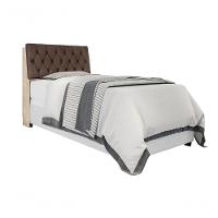 Cabeceira Box Solteiro Isis Amarula Com Capitonê Marrom - 1