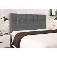 Cabeceira Paris Para Cama Box Casal 144 Cm Suede Cinza - 3