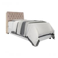 Cabeceira Box Solteiro Isis Amarula Com Capitonê Bege - 1