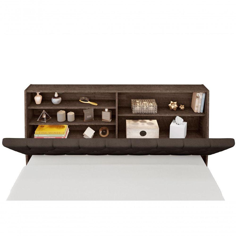 Cabeceira Box Queen Isis Chocolate Com Capitonê Marrom - 3