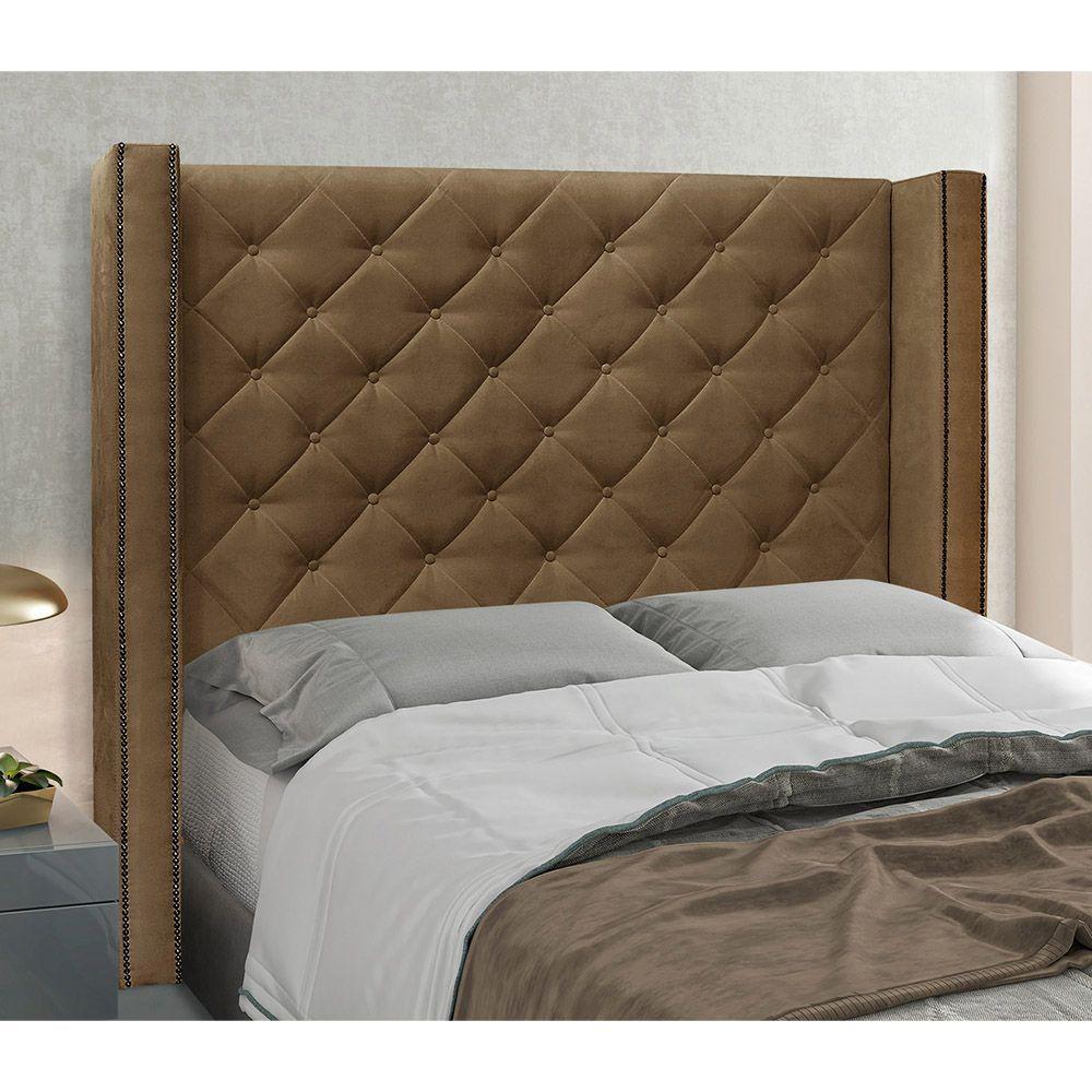 Cabeceira Queen 160 Cm Vicenza Suede Caramelo - 4