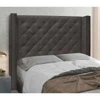 Cabeceira Queen 160 Cm Vicenza Suede Cinza - 4