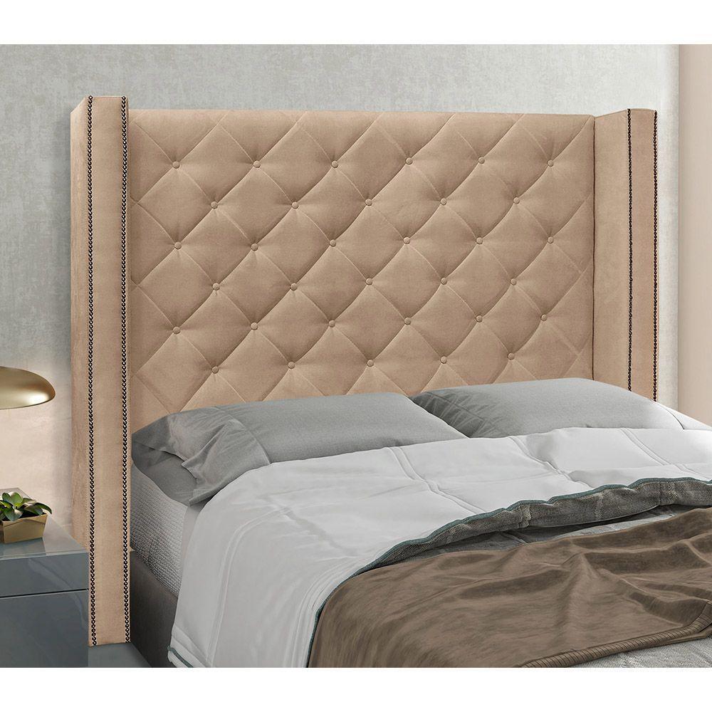Cabeceira Queen 160 Cm Vicenza Suede Bege - 4