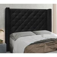 Cabeceira Queen 160 Cm Vicenza Suede Preto - 4