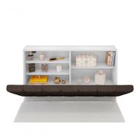 Cabeceira Box Branco Com Capitonê Marrom - 3