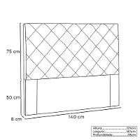 Cabeceira Tania Cama Box Casal 140Cm Suede Café - 2