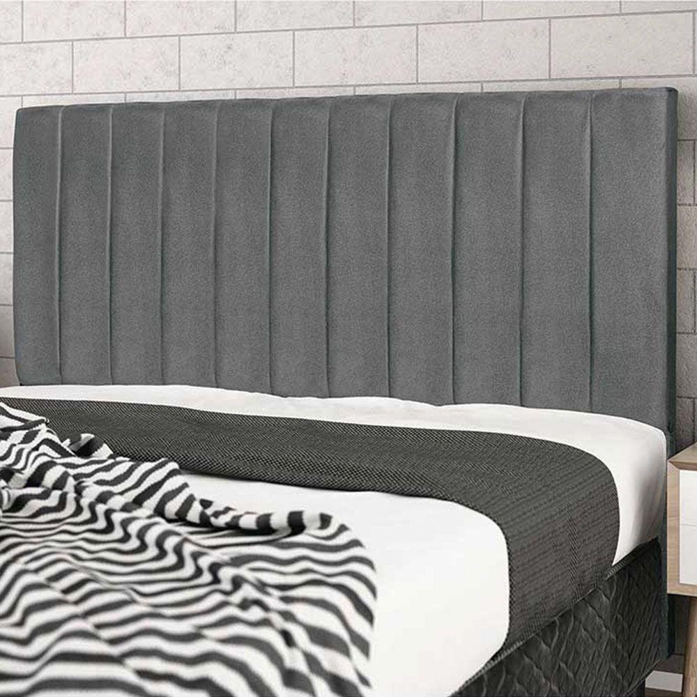 Cabeceira Leblon Para Cama Box Casal 144 Cm Suede Cinza - 1