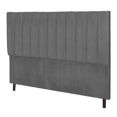 Cabeceira Leblon Para Cama Box Casal 144 Cm Suede Cinza