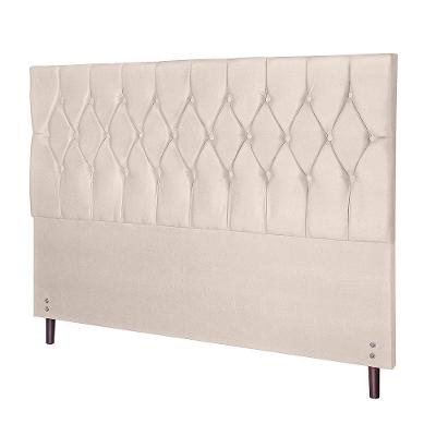 Cabeceira Madri Para Cama Box King 195 Cm Suede Bege
