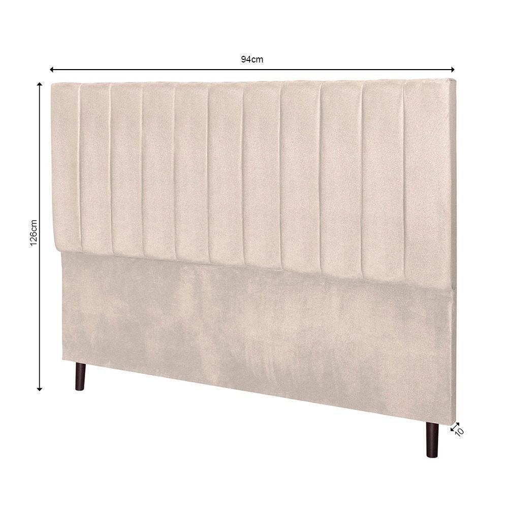 Cabeceira Leblon Para Cama Box Solteiro 94 Cm Suede Bege - 2