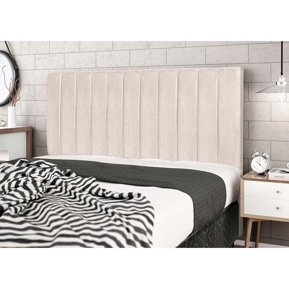 Cabeceira Leblon Para Cama Box Solteiro 94 Cm Suede Bege - 3
