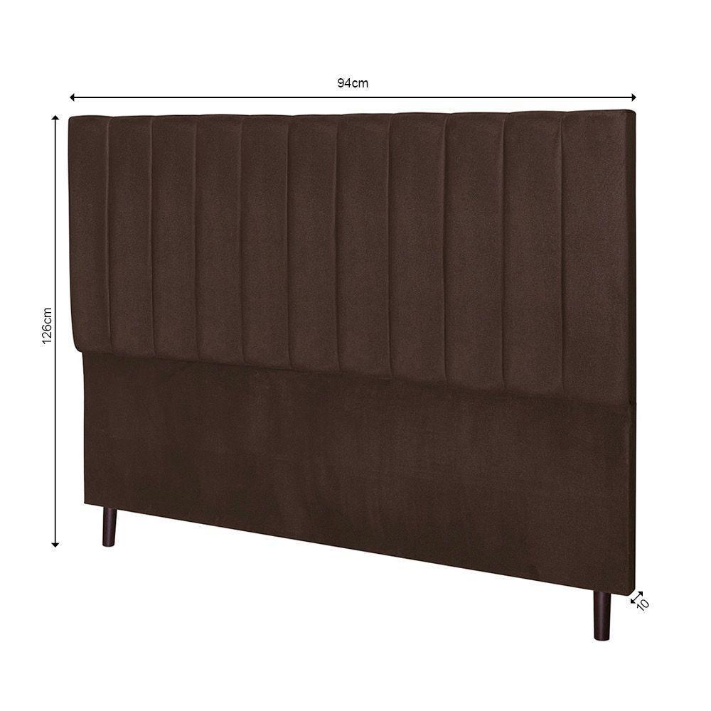 Cabeceira Leblon Para Cama Box Solteiro 94 Cm Suede Marrom - 2