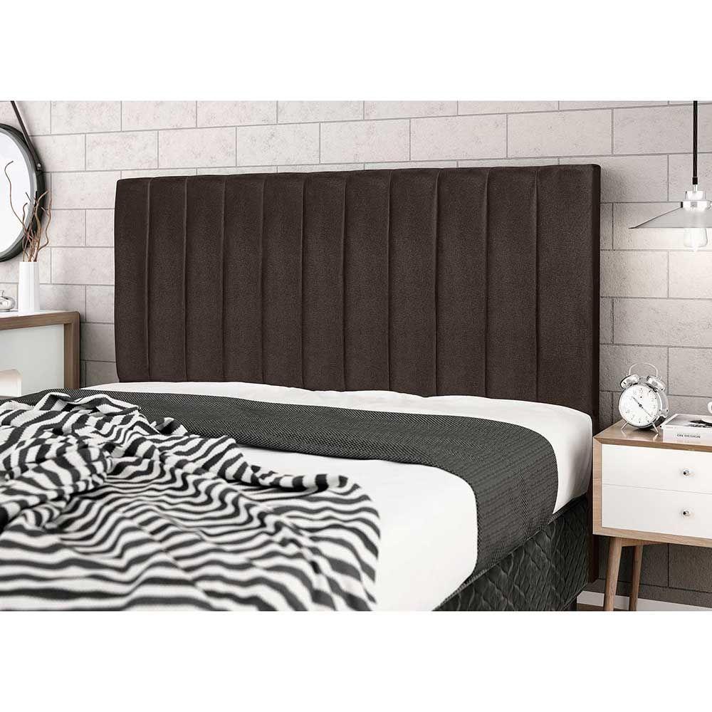 Cabeceira Leblon Para Cama Box Solteiro 94 Cm Suede Marrom - 3