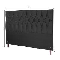 Cabeceira Madri Para Cama Box Solteiro 94 Cm Suede Preto - 2