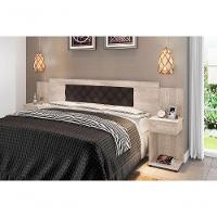 Cabeceira Box Bruna Amarula Com Capitonê Marrom - 1