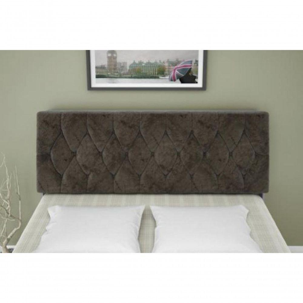 Cabeceira Box Casal Isis Branco Com Capitonê Marrom - 2