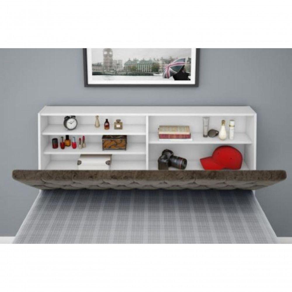 Cabeceira Box Casal Isis Branco Com Capitonê Marrom - 3