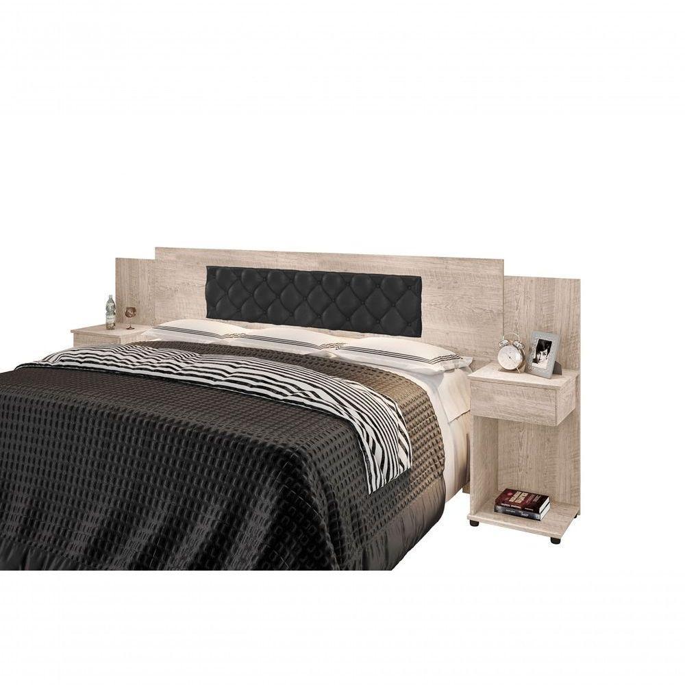 Cabeceira Box Bruna Amarula Com Capitonê Preto - 2