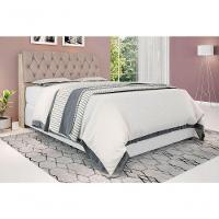 Cabeceira Box Casal Isis Amarula Com Capitonê Bege - 1