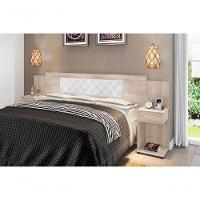 Cabeceira Box Bruna Amarula Com Capitonê Branco - 1