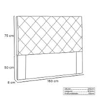 Cabeceira Tania Cama Box Queen 160Cm Suede Preto