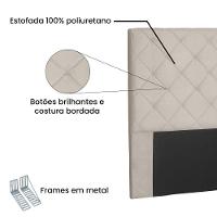 Cabeceira Tania Cama Box Queen 160Cm Suede Preto - 5