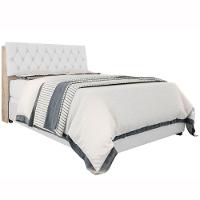 Cabeceira Box Casal Isis Amarula Com Capitonê Branco - 3