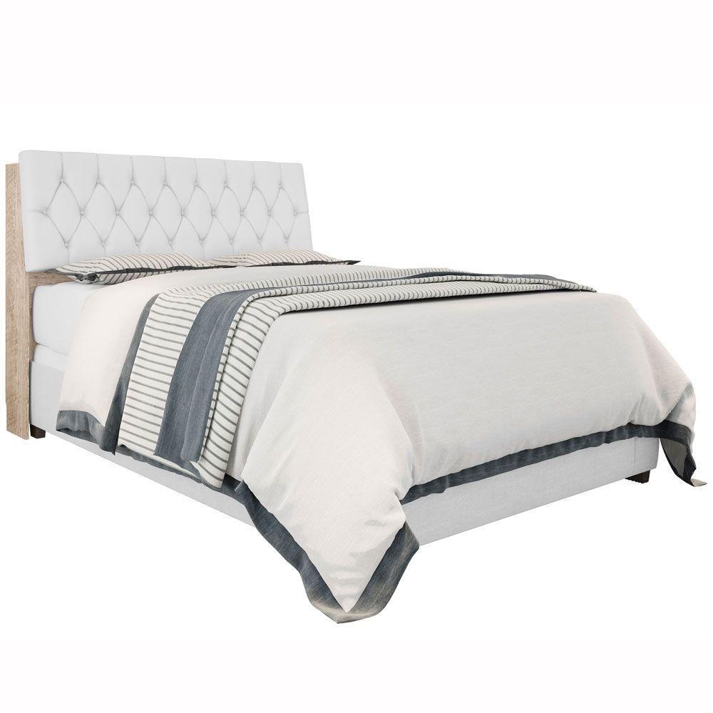 Cabeceira Box Queen Isis Amarula Com Capitonê Branco - 3