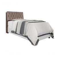 Cabeceira Box Solteiro Isis Chocolate Capitonê Bege Escuro - 3