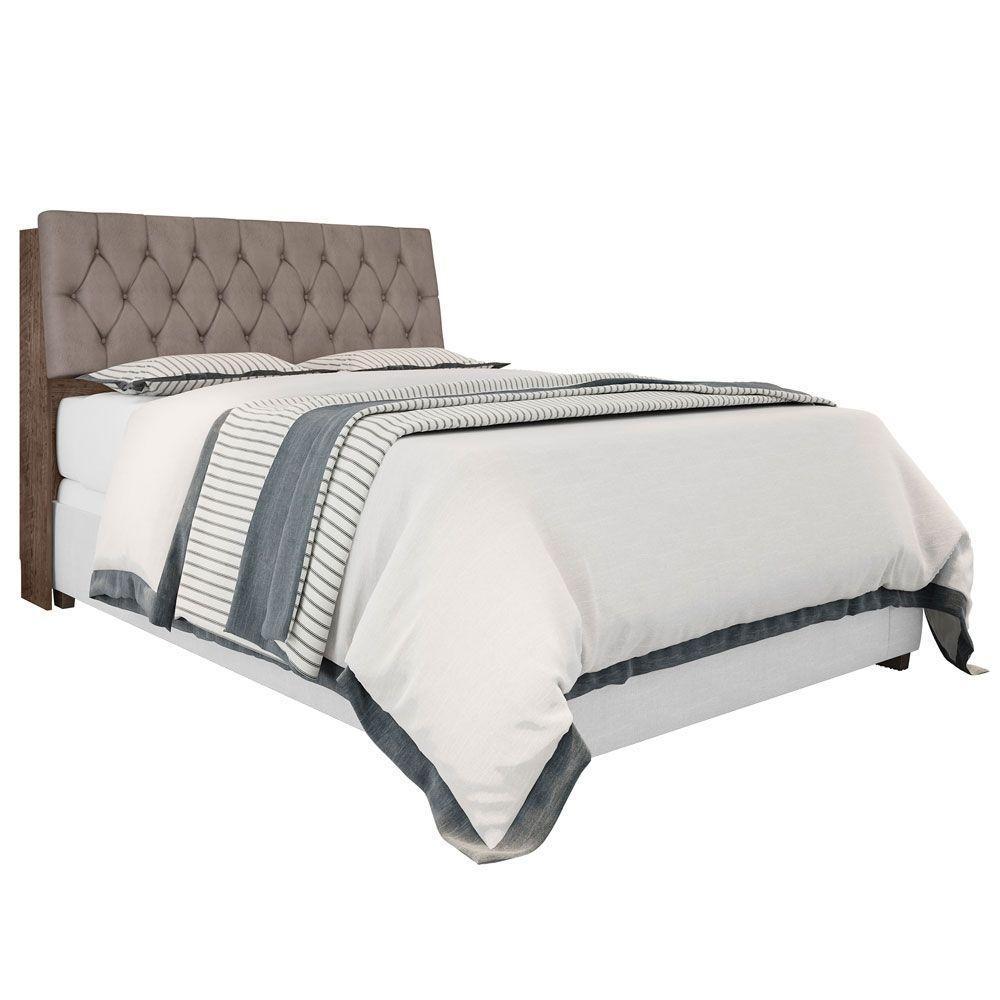 Cabeceira Box Queen Isis Chocolate Com Capitonê Bege Escuro - 3