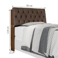 Cabeceira Box Isabella Solteiro Malbec Captonê Marrom - 5