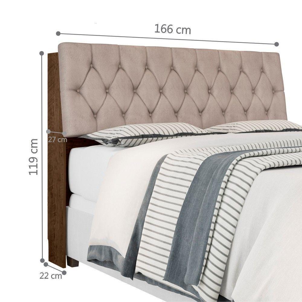 Cabeceira Queen Box Laura Malbec Captonê Bege Claro - 5