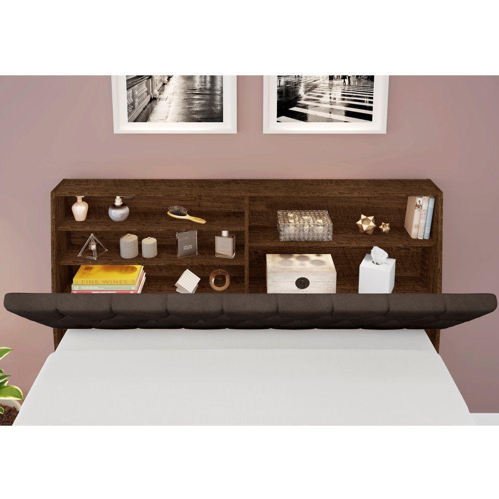 Cabeceira Queen Box Laura Malbec Captonê Marrom - 1